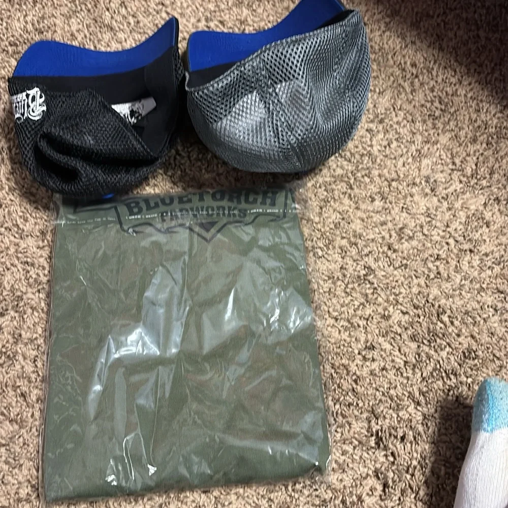 New Bundle of 2 Blue torch motor sports Caps and Green Flame T-Shirt size xxl - Picture 2 of 4